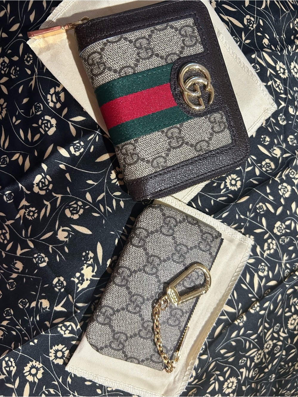 Wallet with Green-Red Web Stripe